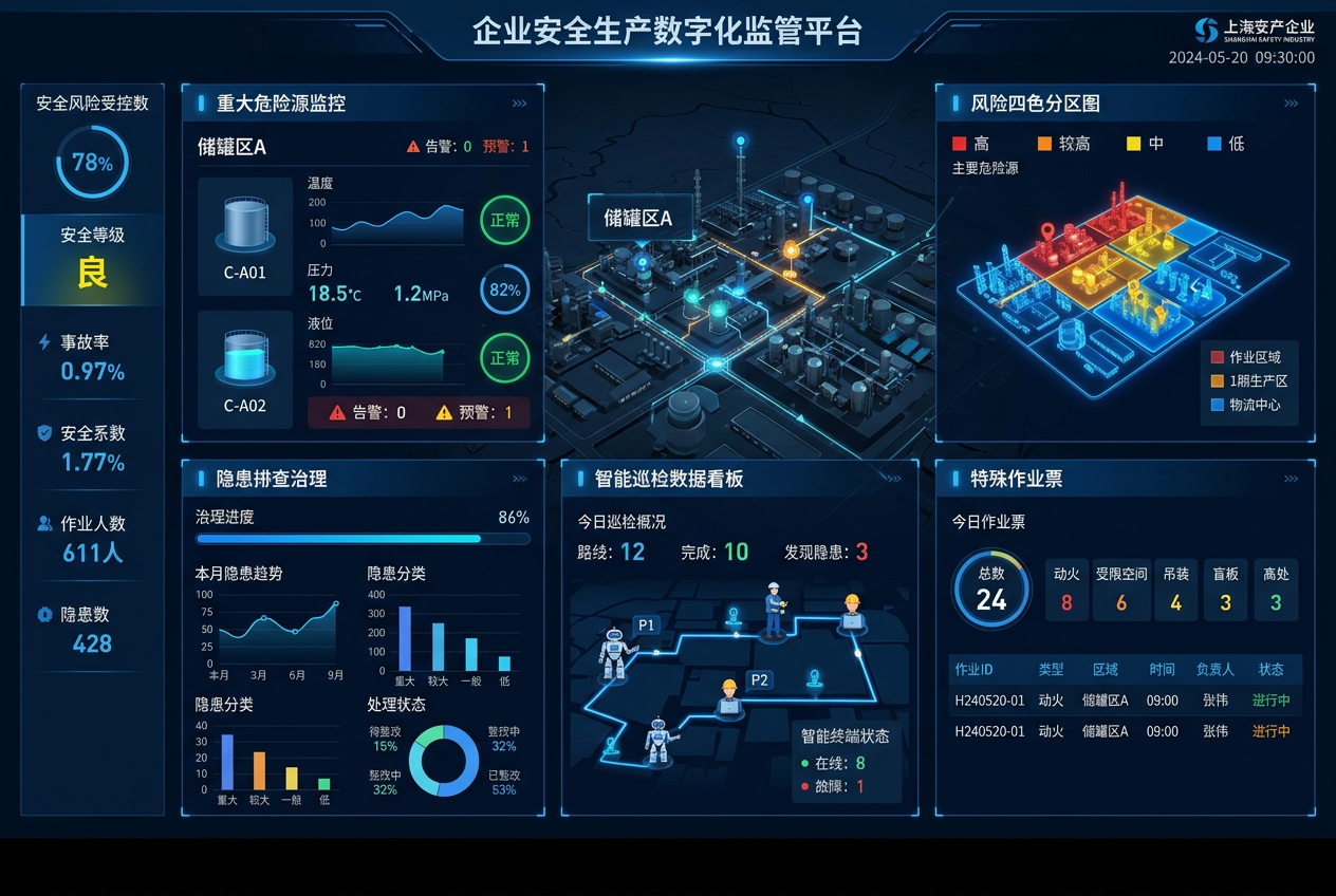 安全生产数字化监管平台大屏